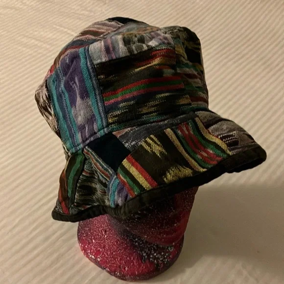 Guatemalan cotton boho Colorful Patchwork Bucket Hat adult med- large - Picture 3 of 8